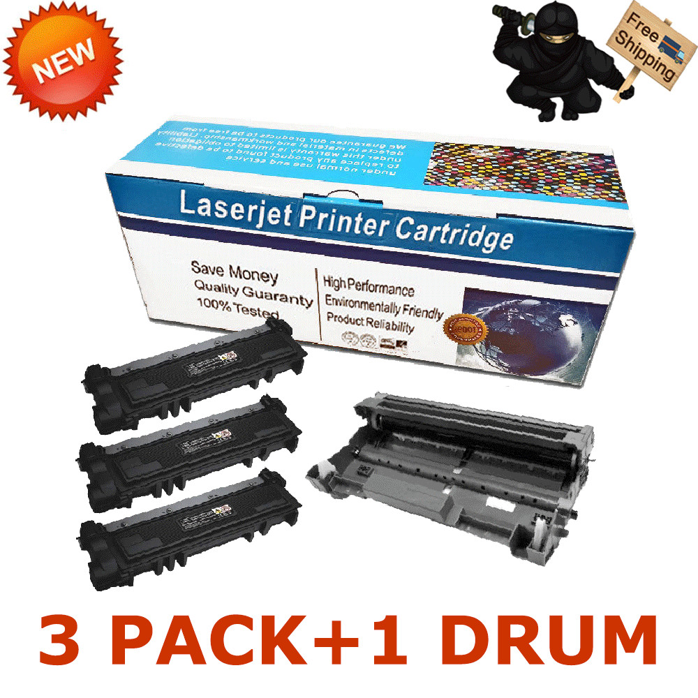 4-Pk/Pack 1-Drum + 3 x Toner For Dell E310 E310DW E515DN E515DW E514DW 593-BBKD