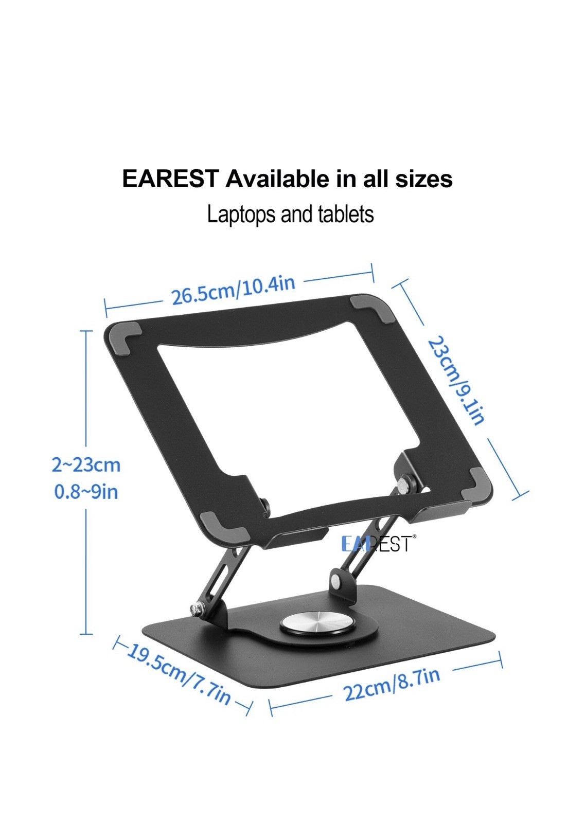 360° Rotating Metal Laptop Stand Riser Foldable Computer Notebook Holder Desk