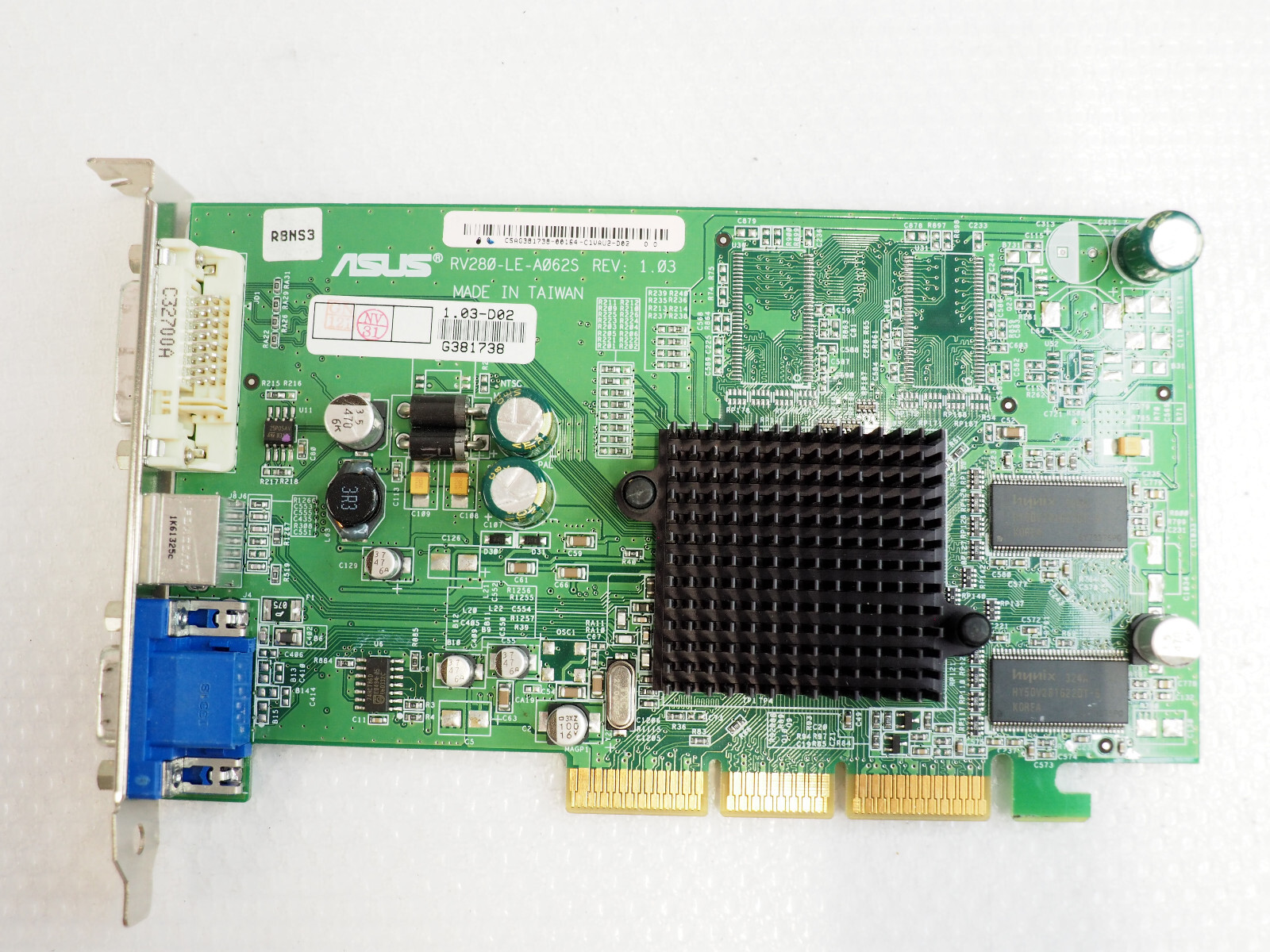 ASUS RV280-LE-A062S VGA DVI + VGA 128mb Graphics Video Card