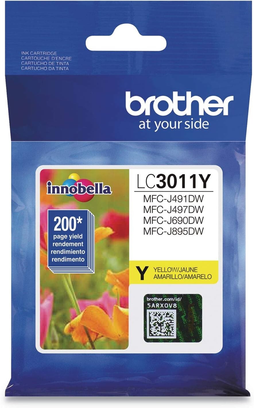 Brother Printer LC3011Y Single Pack Standard Cartridge Yield Up To 200 Pages