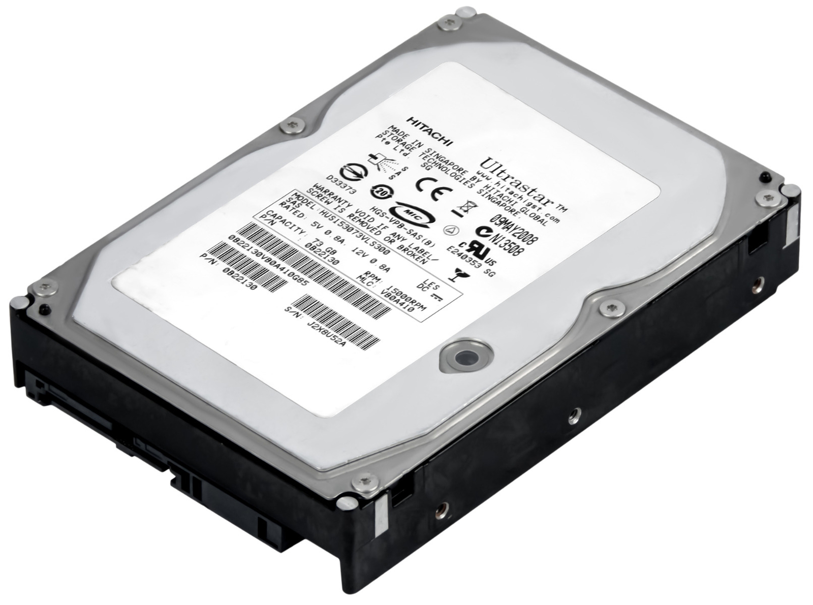 HARD DRIVE HITACHI UltraStar 15K300 HUS153073VLS300 73GB 15K 16MB SAS 3.5'' 