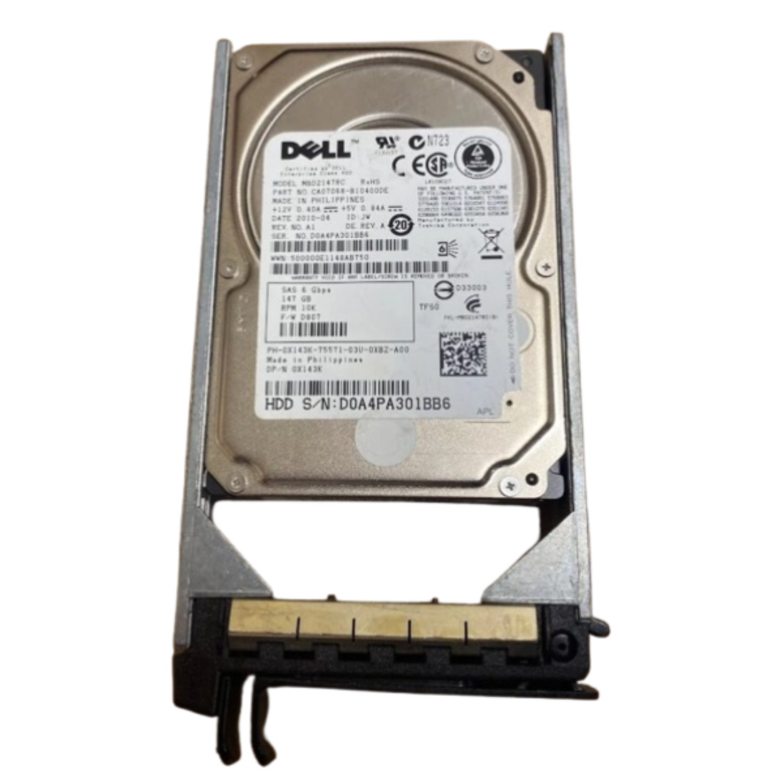 Dell 0X143K 146GB 10K SAS 2.5 6G MBD2147RC Hard Disk Drive