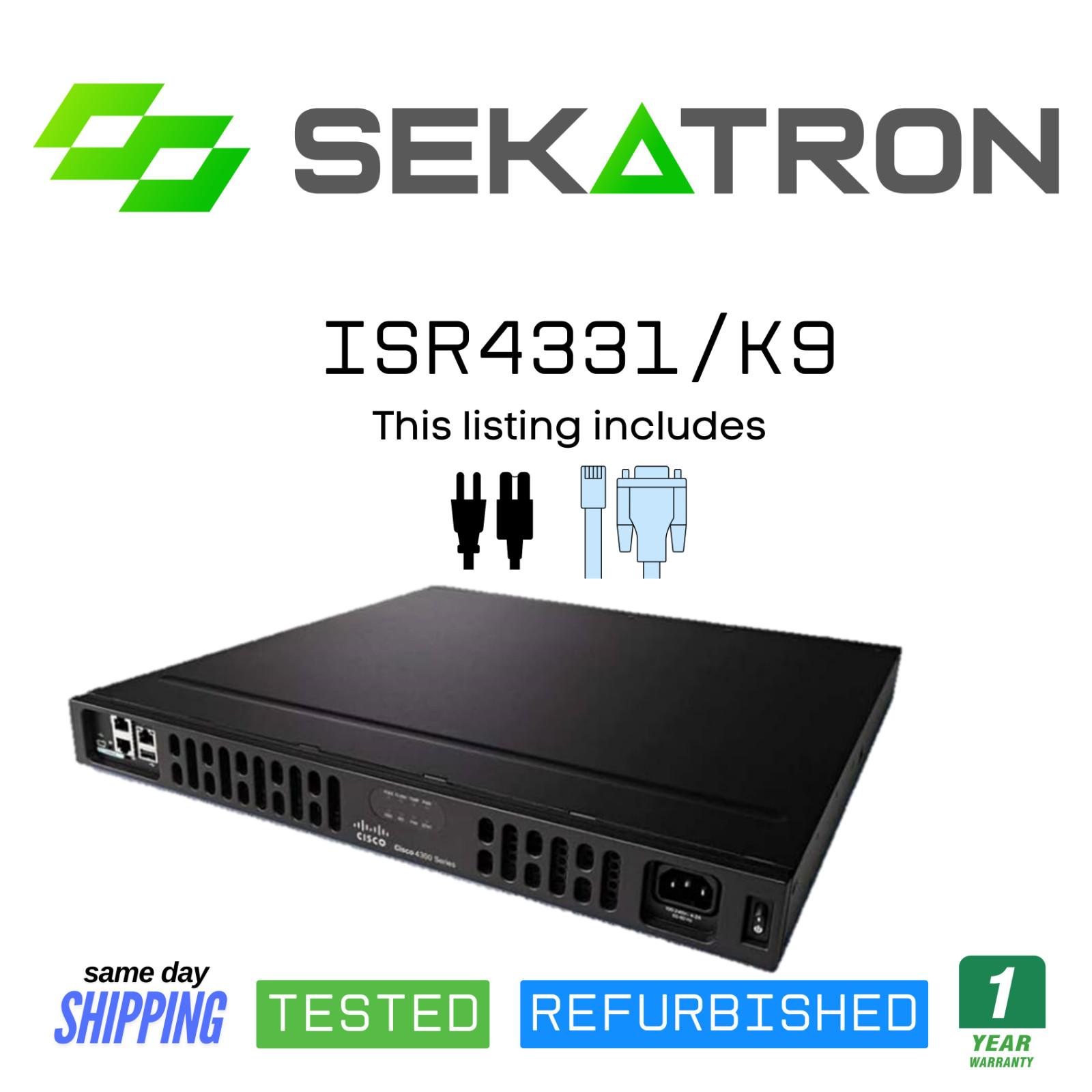 ♻️ Cisco ISR4331/K9 Integrated Services Router -No Clock Signal Issue ⚡Fast Ship