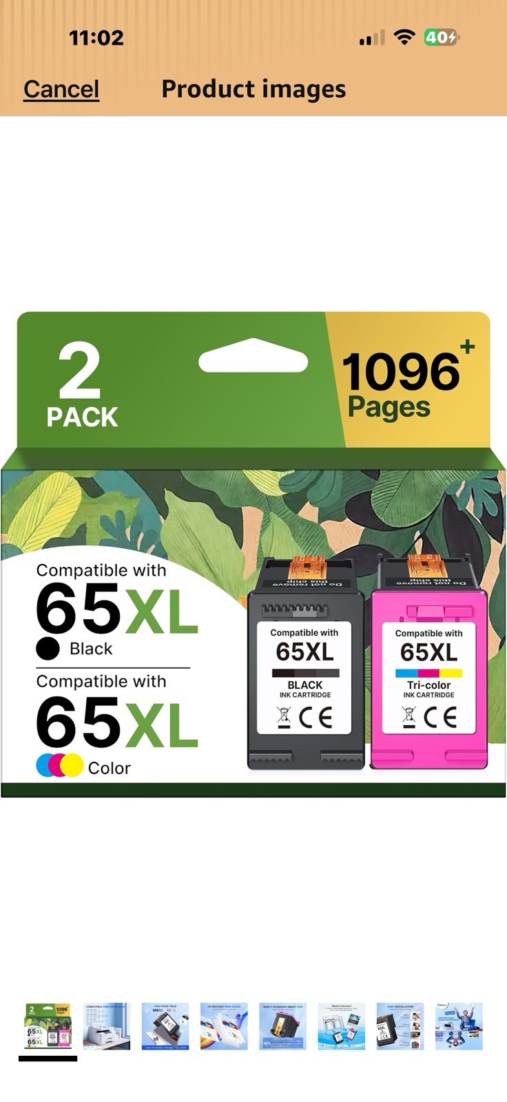 Adocur Compatible HP 65XL Inkjet Ink Cartridge 2-Pack Black & Tri-Color