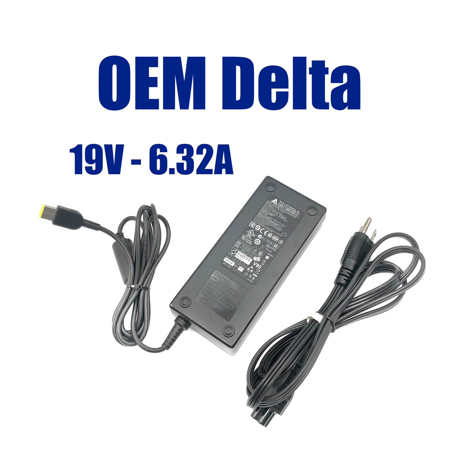Genuine Delta 120W AC Power Adapter ADP-120ZB BB 19V 6.32A Square Tip