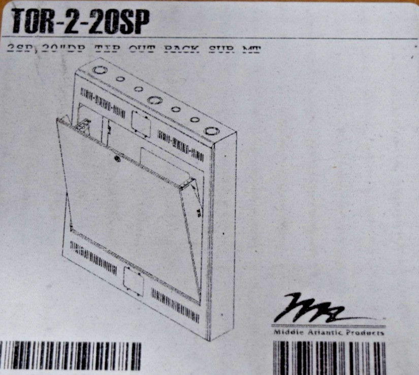 Middle Atlantic TOR Series Tilt Out Wall Rack TOR-2-20SP   2 Space 20" Deep