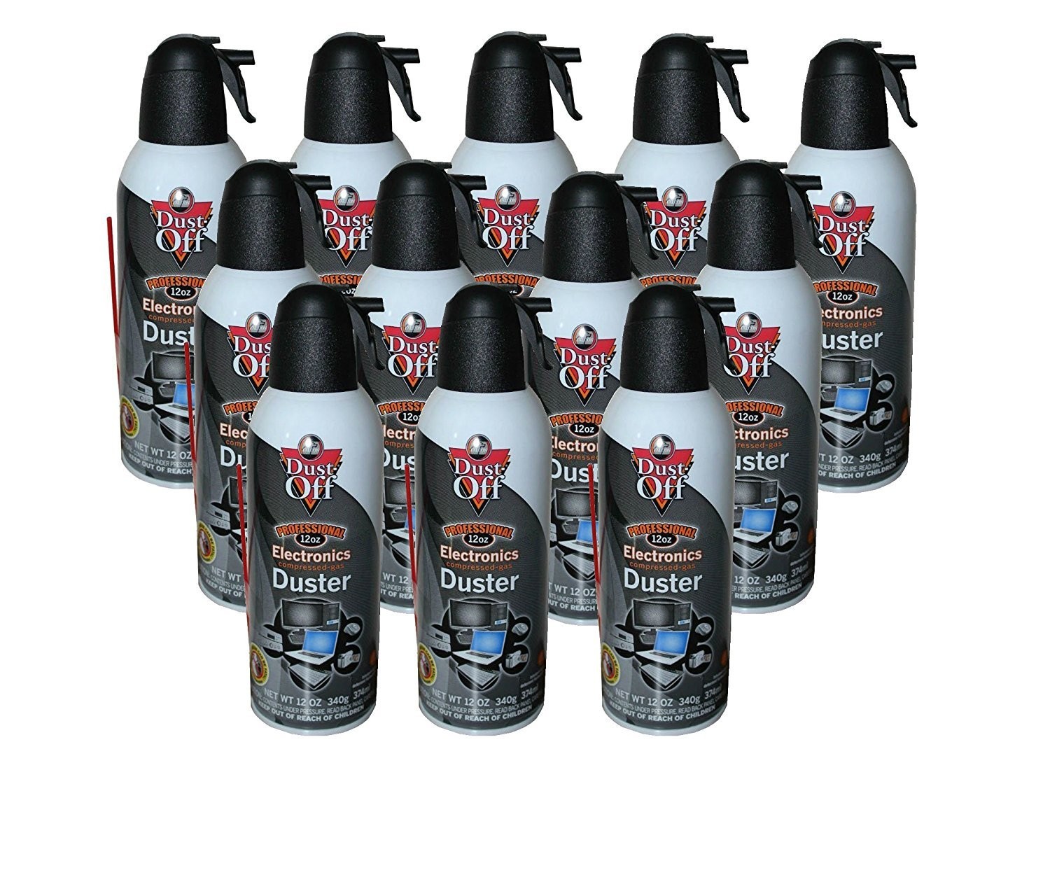 Dust-Off Falcon Professional Electronics Compressed Air Duster 10 oz (12 Pack)