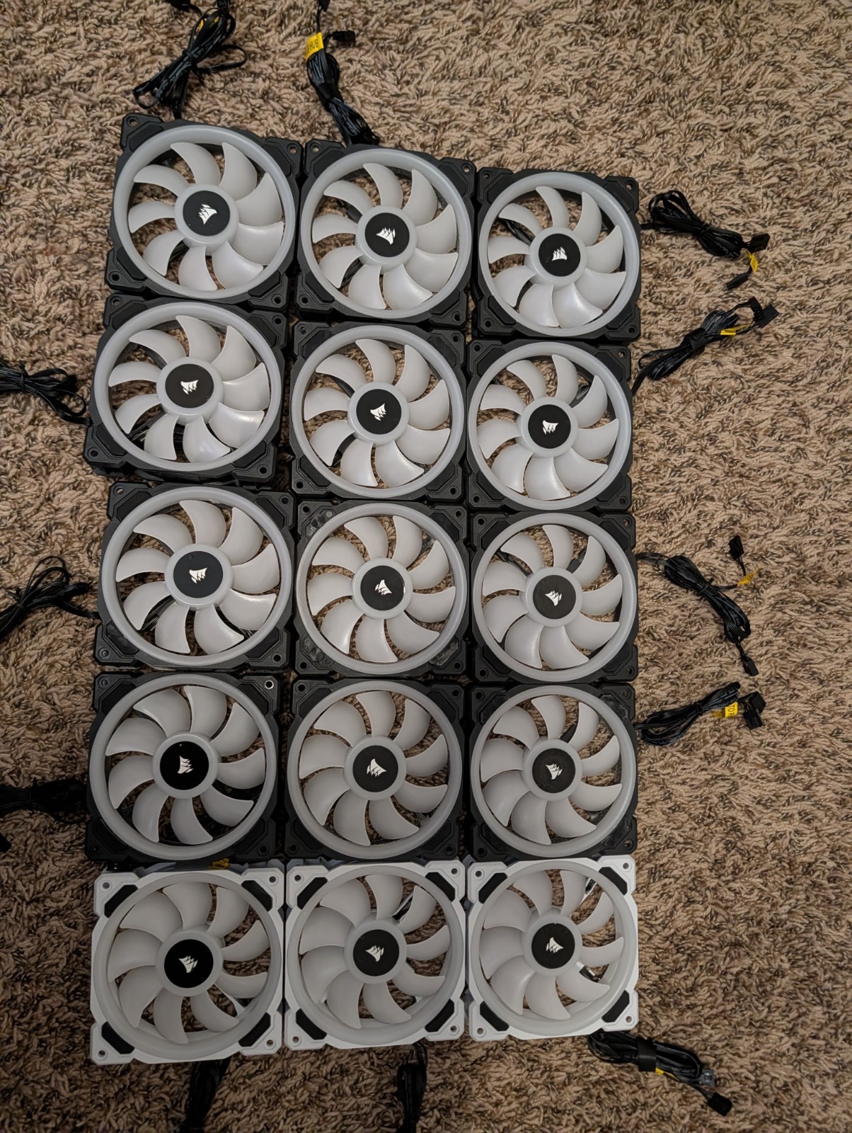 Lot of 15 Corsair LL120 RGB 120mm Fans
