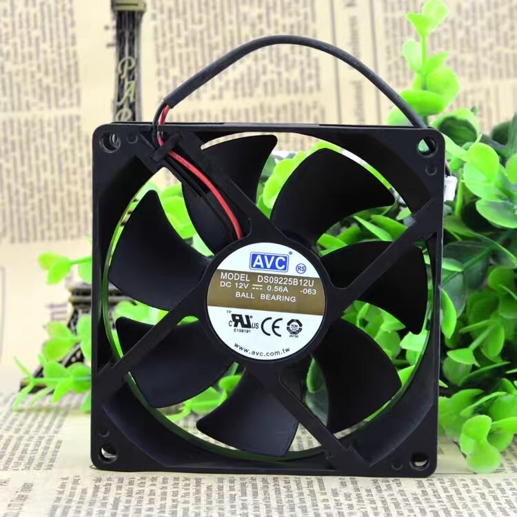 AVC DS09225B12U 9025 DC12V 0.56A 9CM 2-Wire Silent Cooling Fan