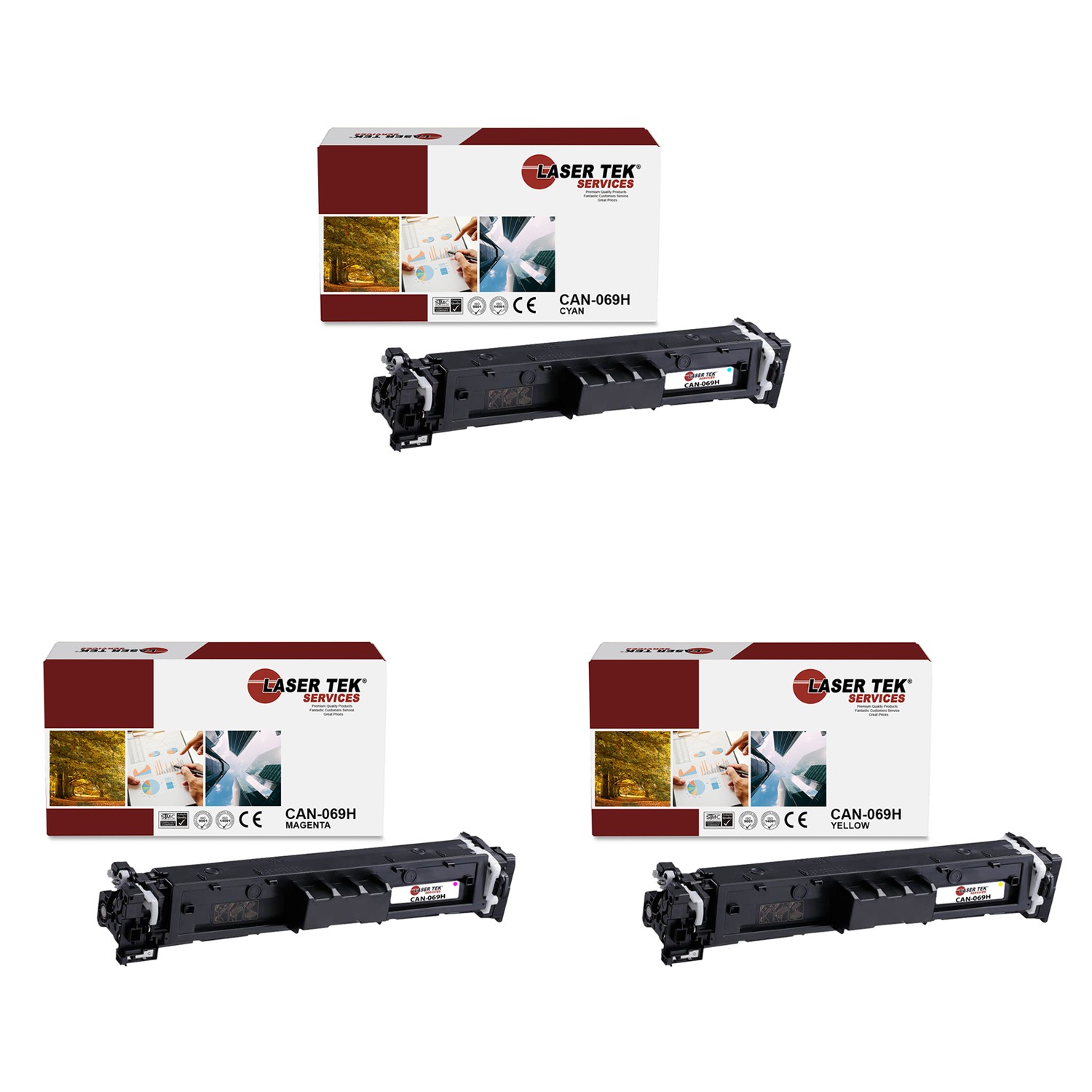 3Pk LTS 069H CMY HY Compatible with Canon MF751Cdw Toner Cartridge