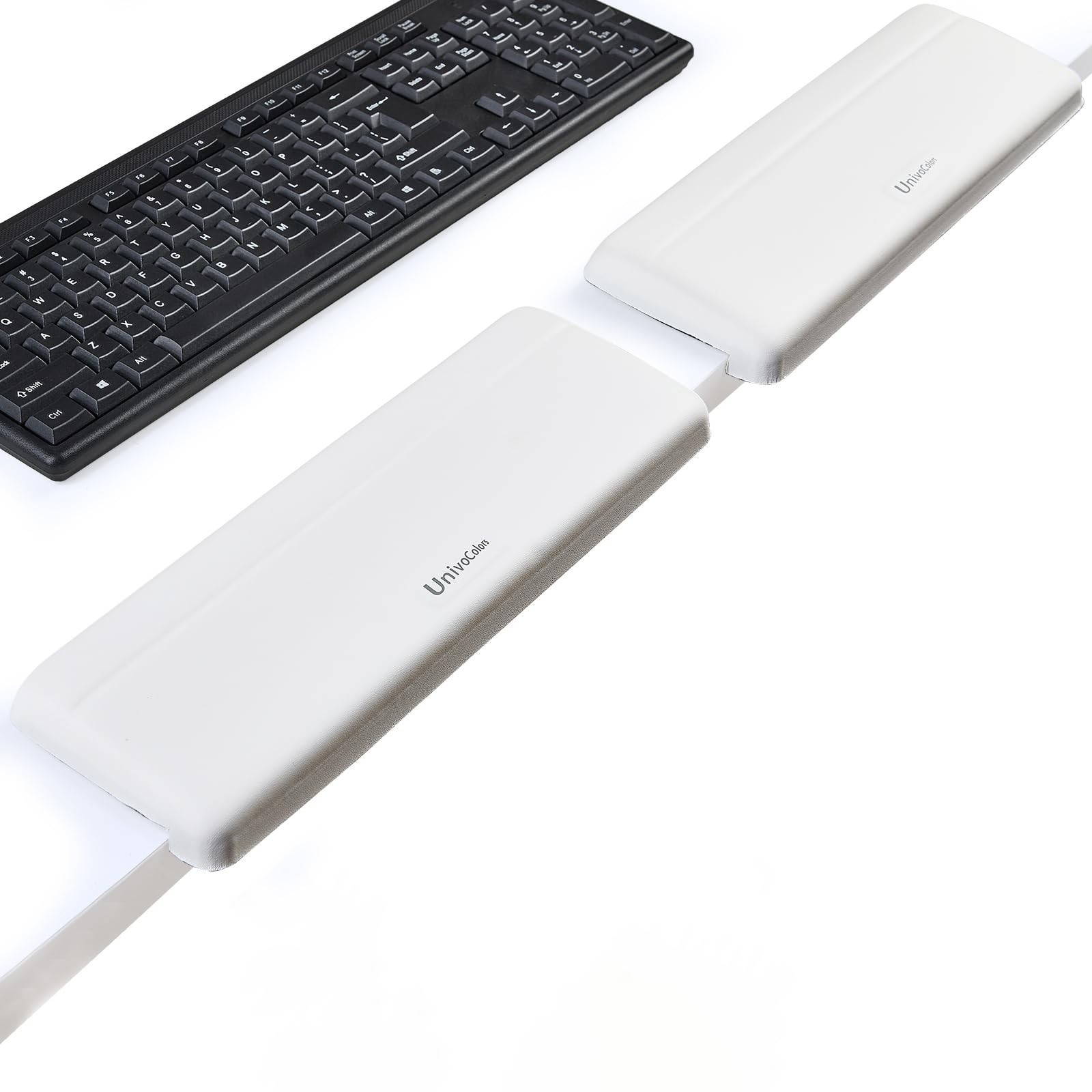 2 PCS White LShaped Desk Edge Cushion PU Leather Memory Foam 11.8x3.9 Inch