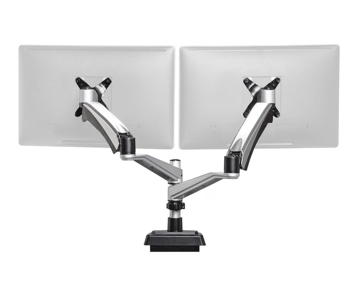 Vari Dual Monitor Arm 360 Gray VESA Desk Mount 48003 Fits 2 Screens Up To 24"