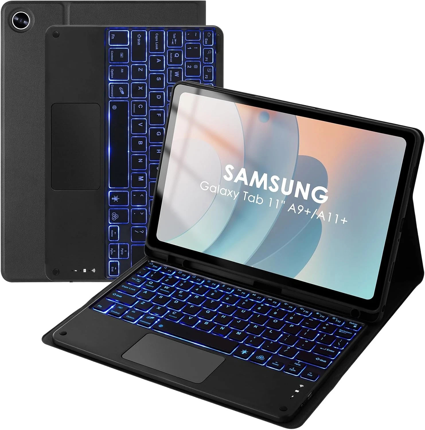 Backlit Keyboard Case with Touchpad for Samsung Galaxy Tab A11+ 2025/ A9+ 2023 1