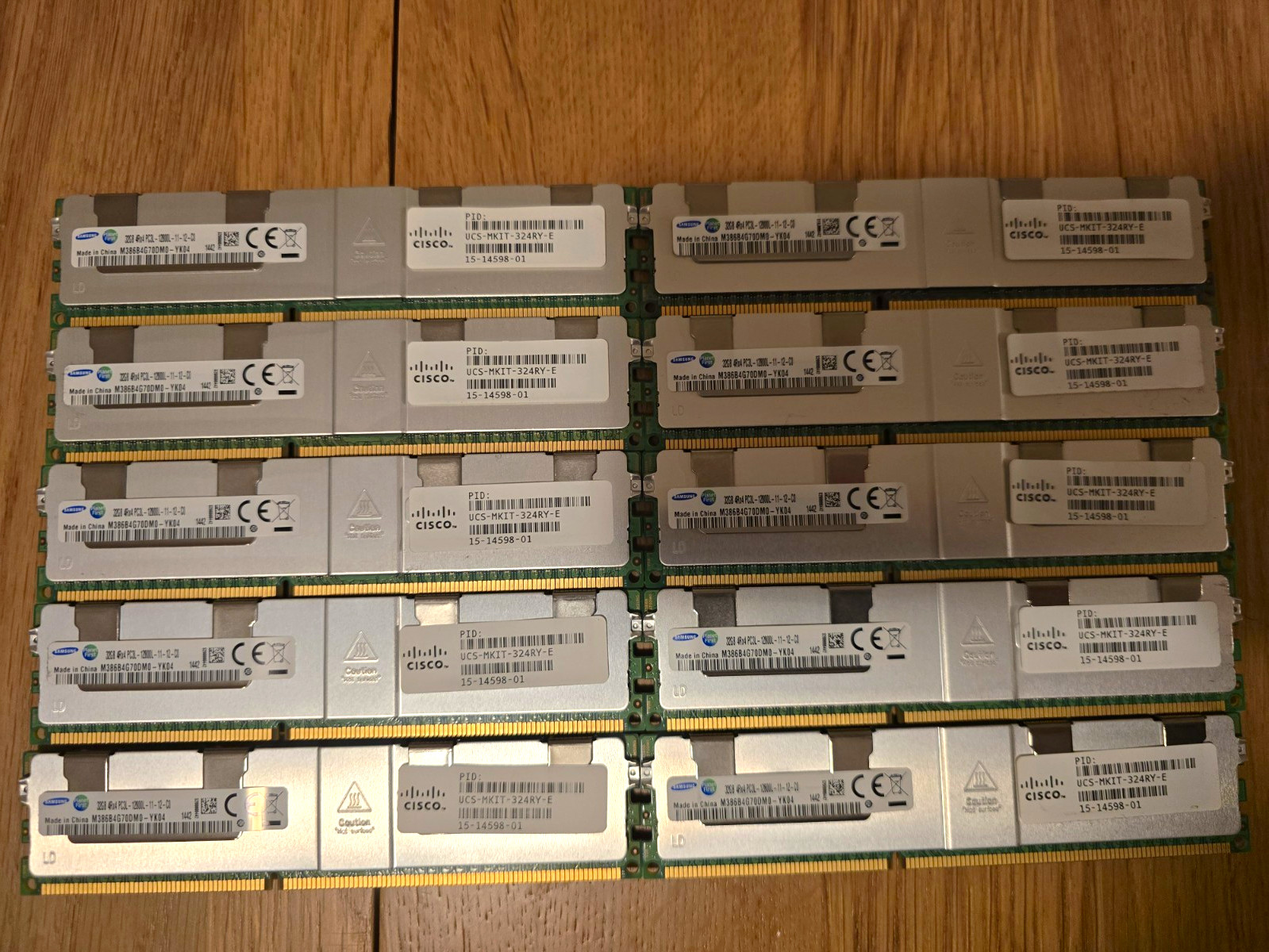 Lot of 10 32gb DDR3 Samsung M386B4G70DM0-YK04 12800L 4RX4 Cisco Certified