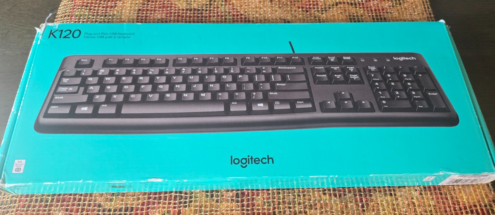 Official OEM Logitech Wired Keyboard, K120- Black NEW