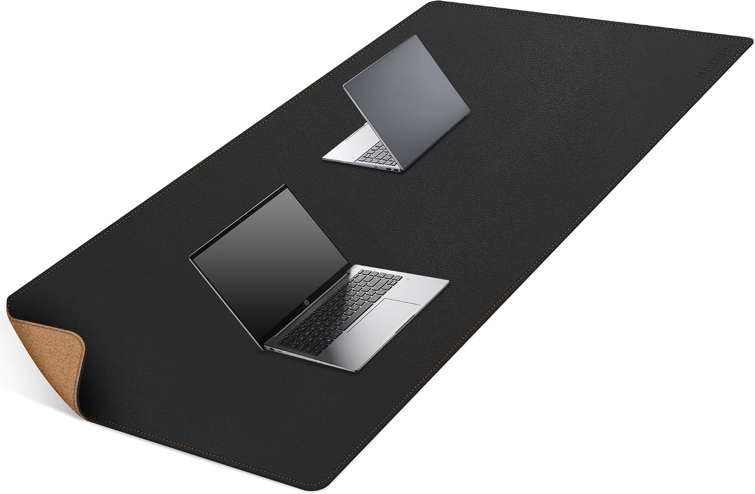 63”x 31.5” Cork & Leather Desk Mat XXL, Large Desk Pad (Black)