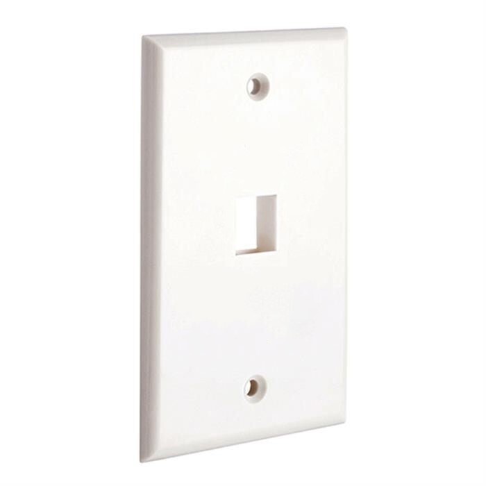 1 to 6 Port Hole Keystone Jack Insert Wall Plate Faceplate 1-Gang Smooth White