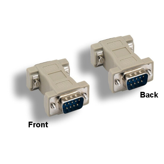 Kentek DB9 Male to Male Adapter Molded Connector Serial Port RS-232 Pin