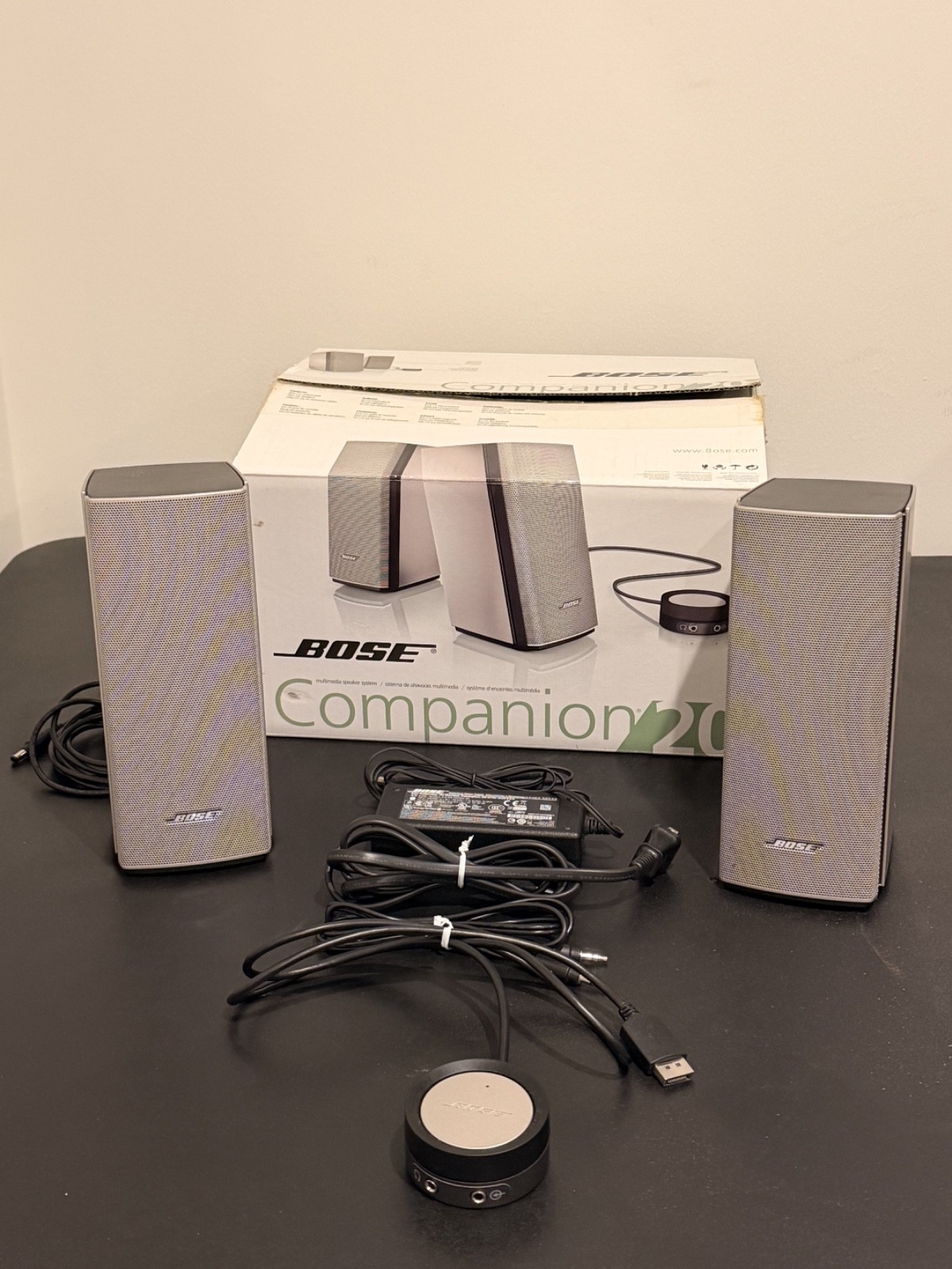 Bose Companion 20 Silver Multimedia Computer Laptop Speakers Power & Volume Pod