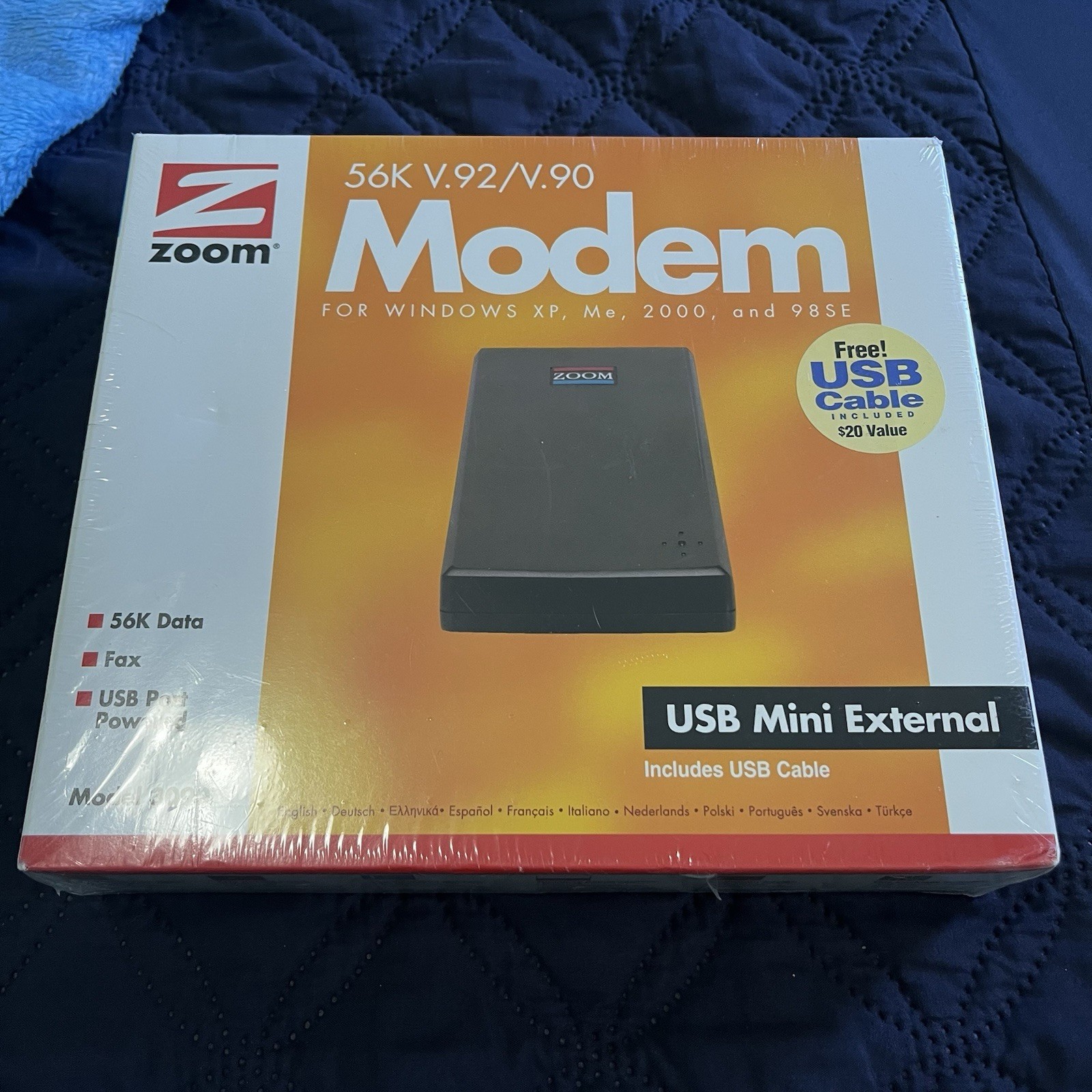 NEW Zoom 56K USB powered External Modem 3090 V.92/V.90 Data Fax XP ME 98 Sealed