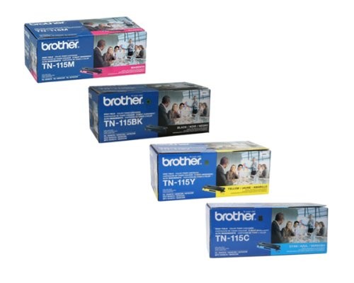 Genuine Brother TN115 Toner Set, TN-115BK, TN-115C, TN-115M, TN-115Y, Ship Fast