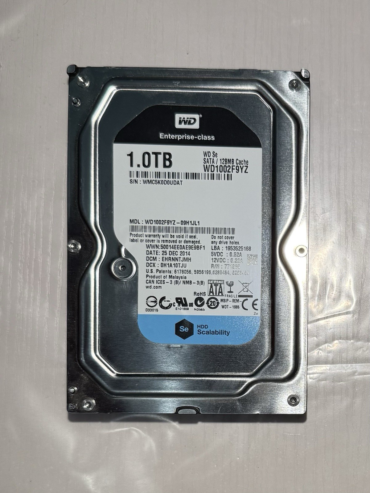 Western Digital WD1002F9YZ 1TB 7200 RPM SATA 6 Gb/s 3.5″ Enterprise HDD