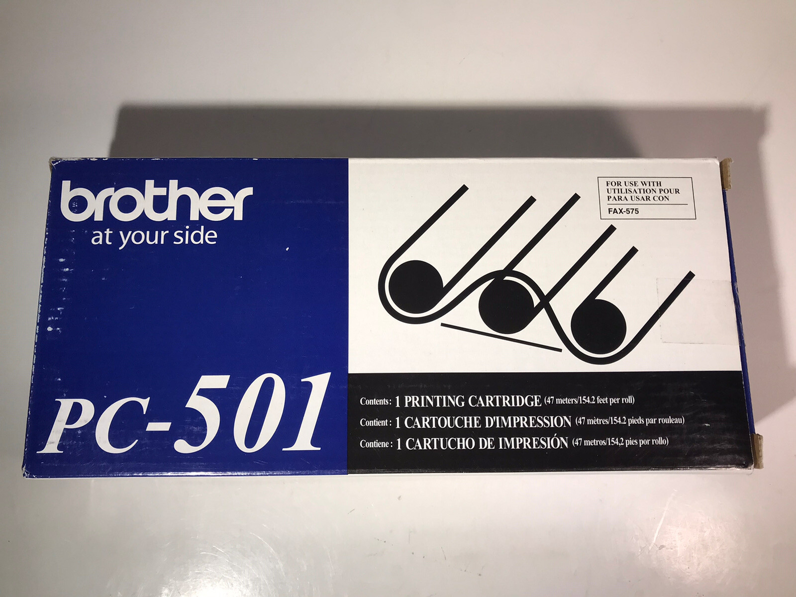 Genuine Brother NEW PC-501 Printing Cartridge for personal Fax-575 Black INK 