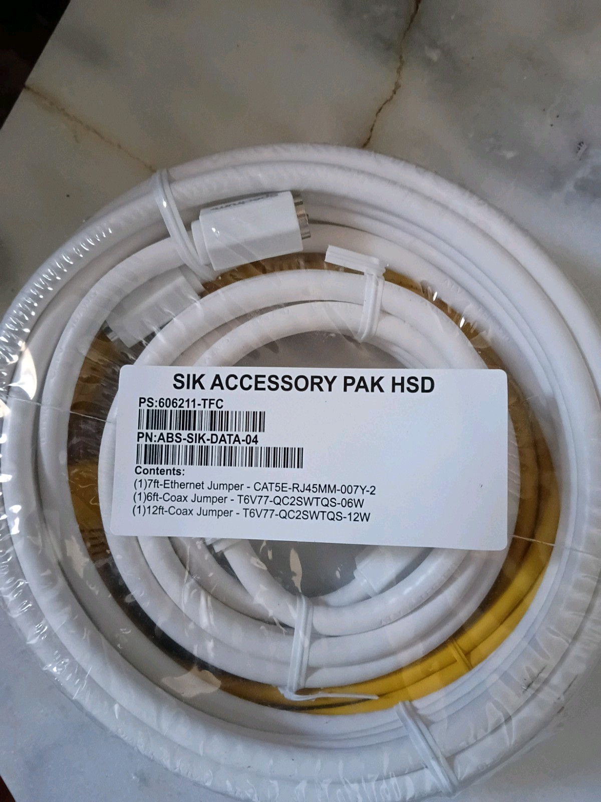 SIK Accessory Pak  New 7ft Etthernet Jumper    &  6ft  & 12 Ft Coax Jumper