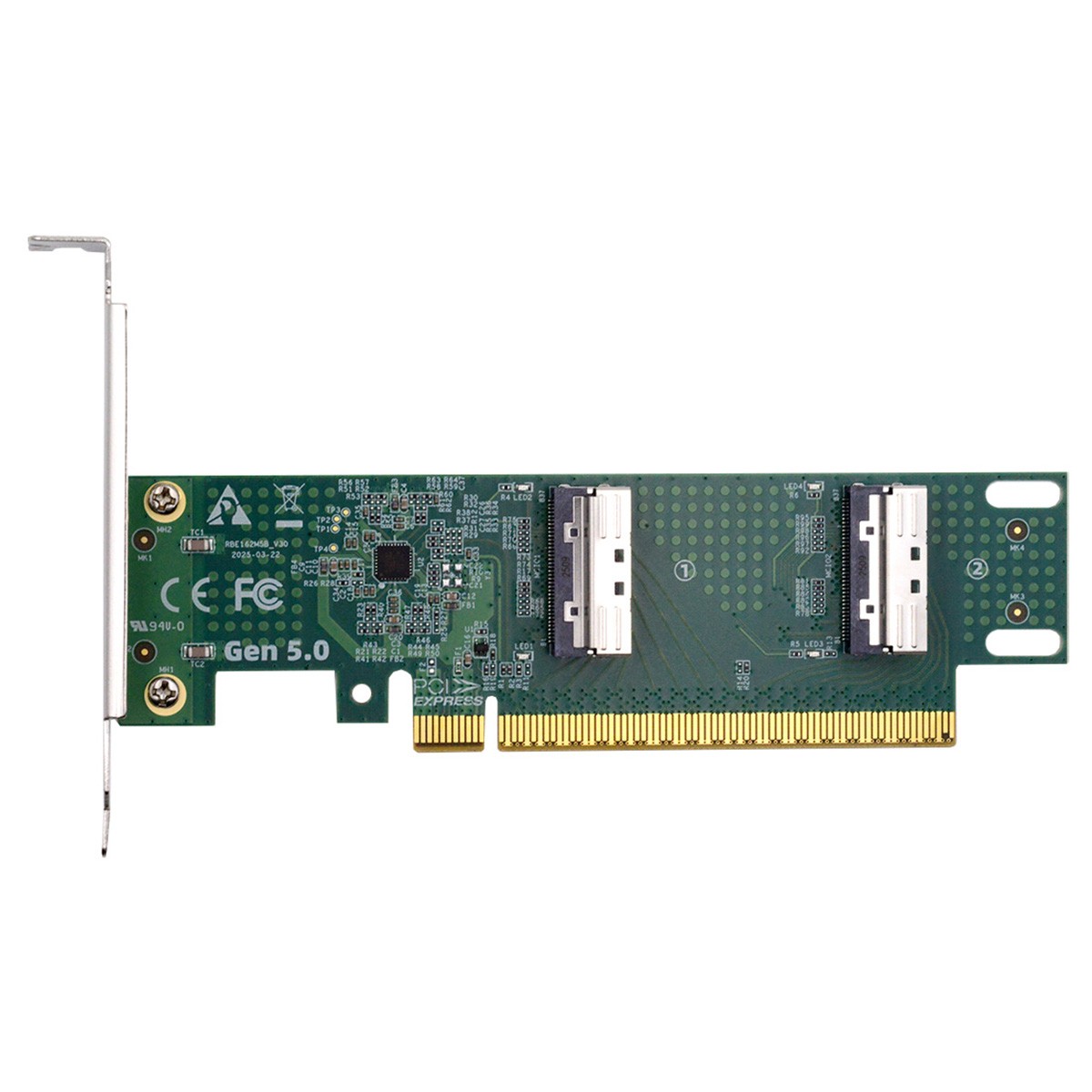 CY 2 Port PCI-E X16 to MCIO 8i 74Pin SFF-TA-1016 Adapter for Expansion Graphics