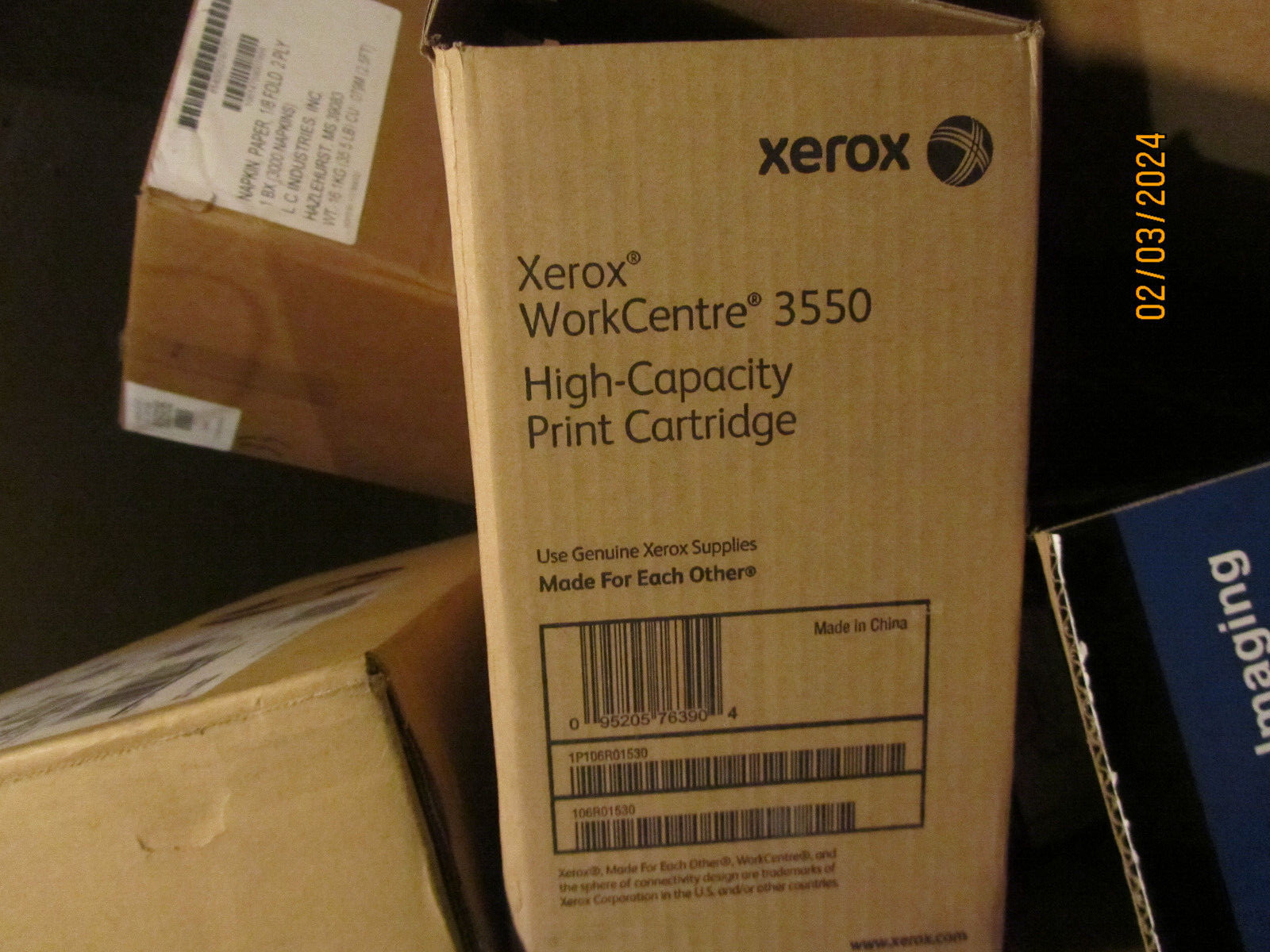 Lot of 1 OPEN BOX,BAG Xerox 106R01528 WorkCentre 3550 Black Standard Toner