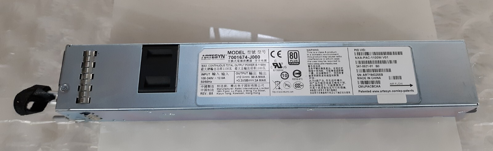 Cisco Artesyn NXA-PAC-1100W V01 7001674-J000 1100W 80Plus Platinum Power Supply