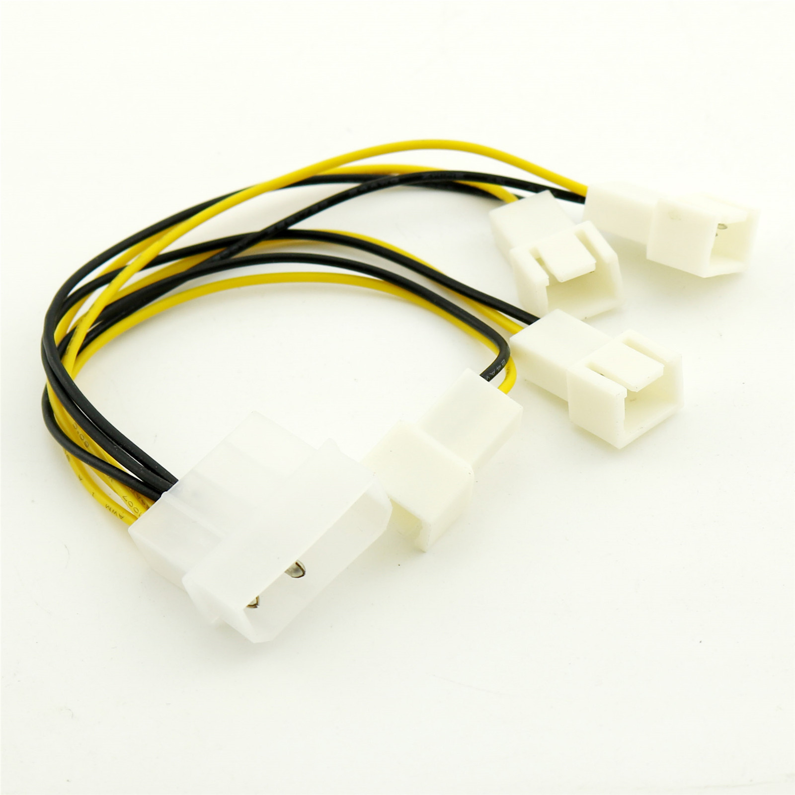 10pcs Molex Male To 4 Way 3 Pin Computer Power Multi Fan Splitter Adapter Cable