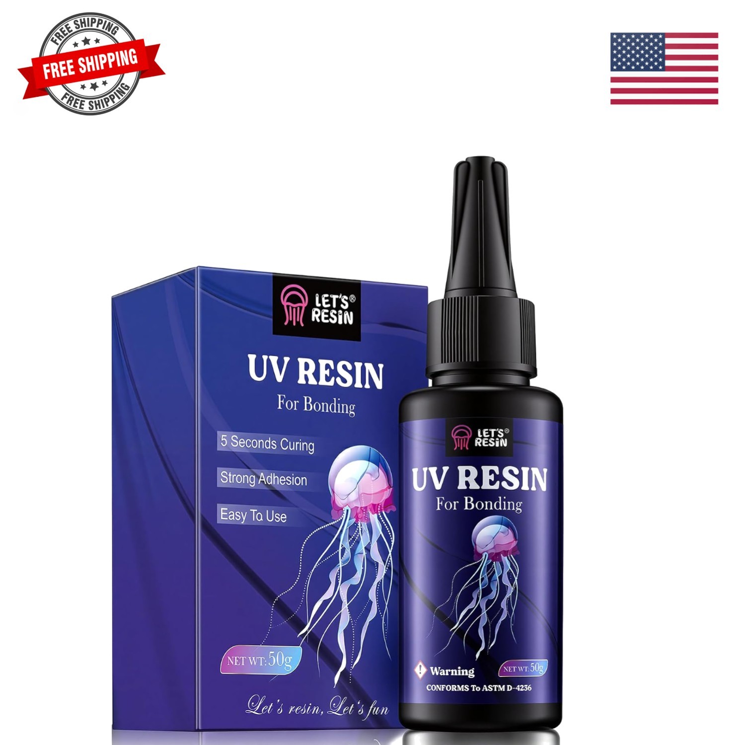 50g Upgrade UV Resin for Bonding, Fast Curing in Seconds