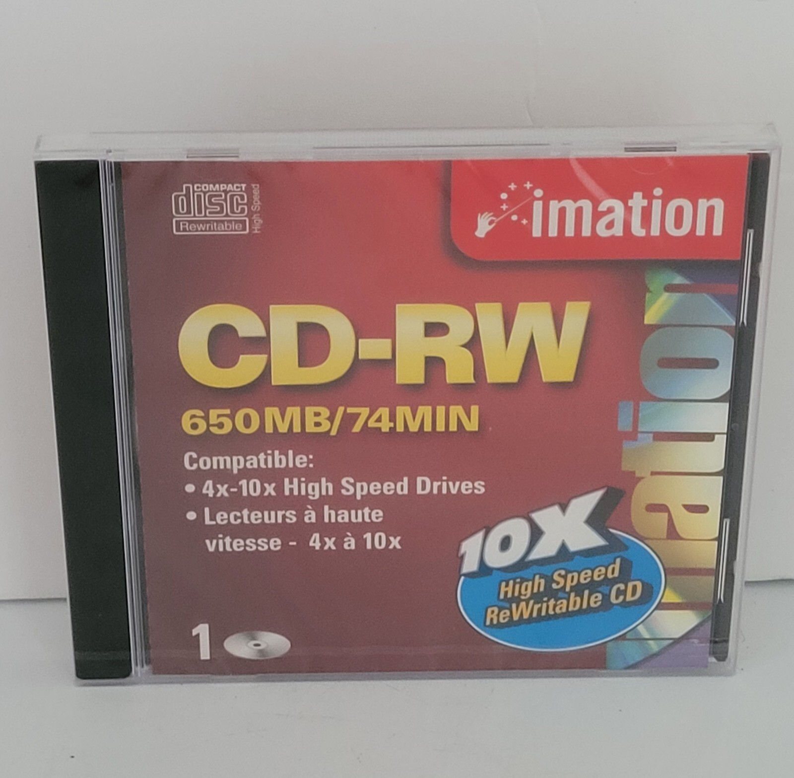 New Sealed IMATION CD-RW 4x-10x Compatible 650MB/74 Min High Speed Rewritable 