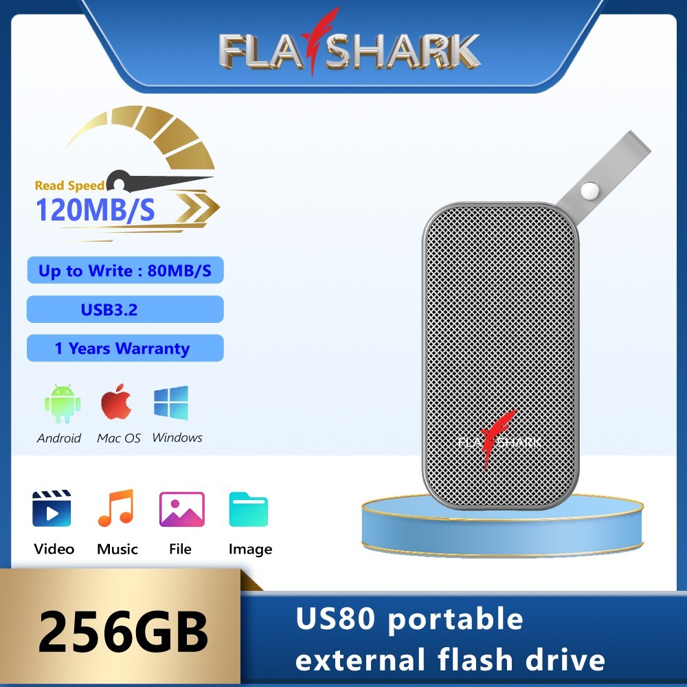 FLASHARK external flash drive 256GB USB-C USB3.2 dedicated for audio and video