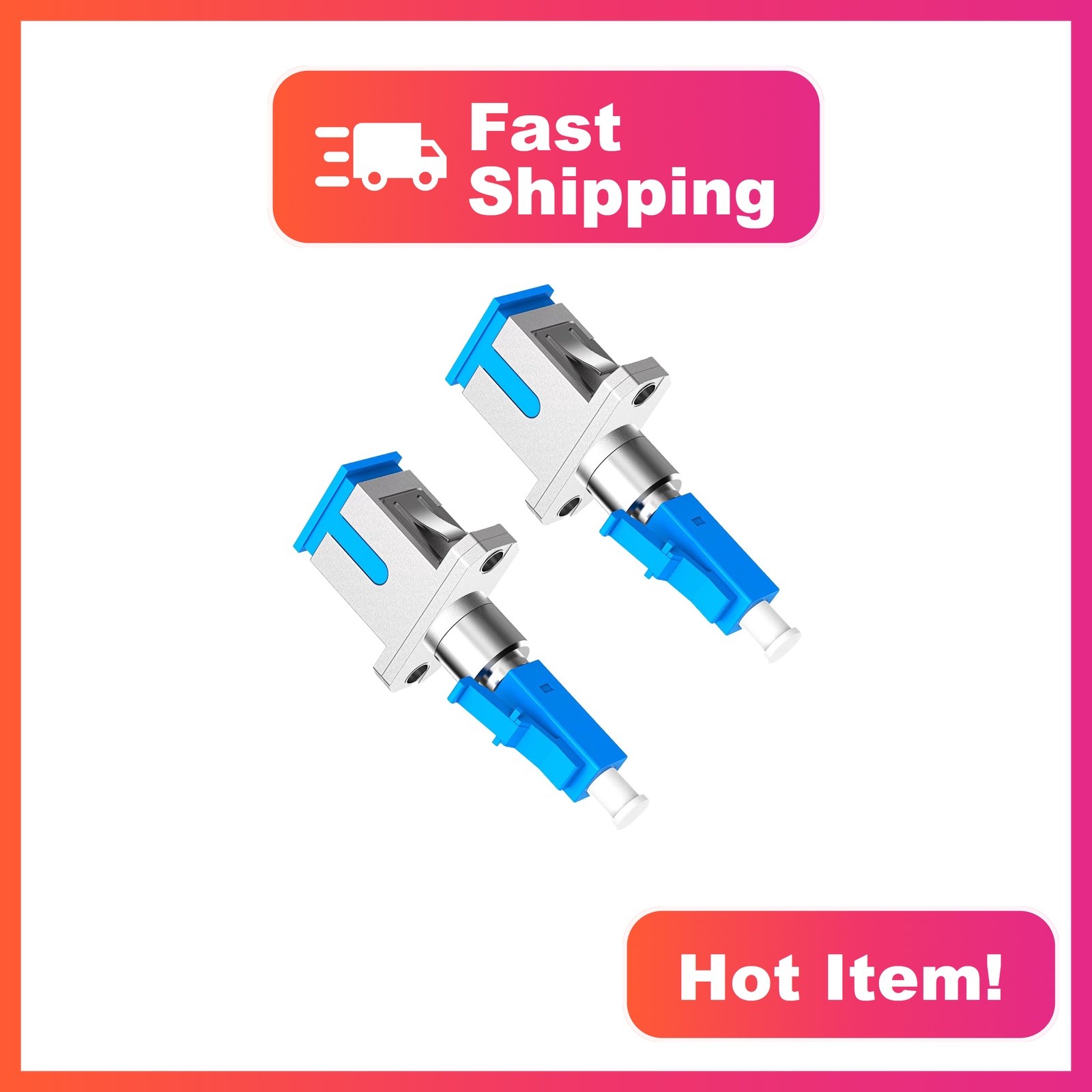 Poyiccot LC to SC Fiber Optic Adapter, Simplex, 2 Pack