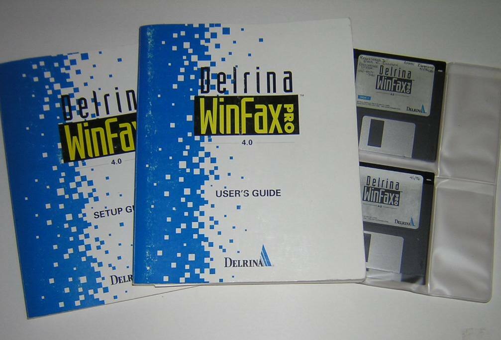 Vintage Delrina WinFax Pro 4.0 Software Diskettes and Manuals Windows 3.1 (1994)