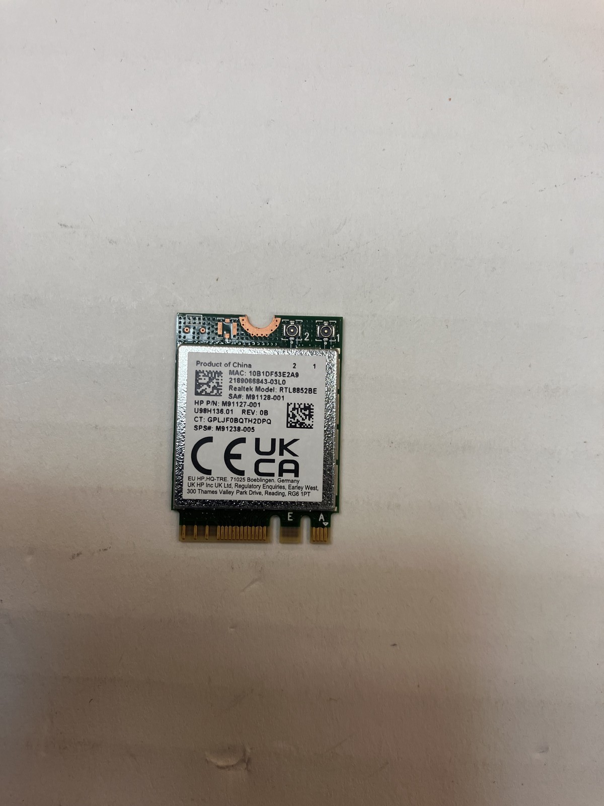 M91127-001 HP Realtek RTL8852BE Wireless Card