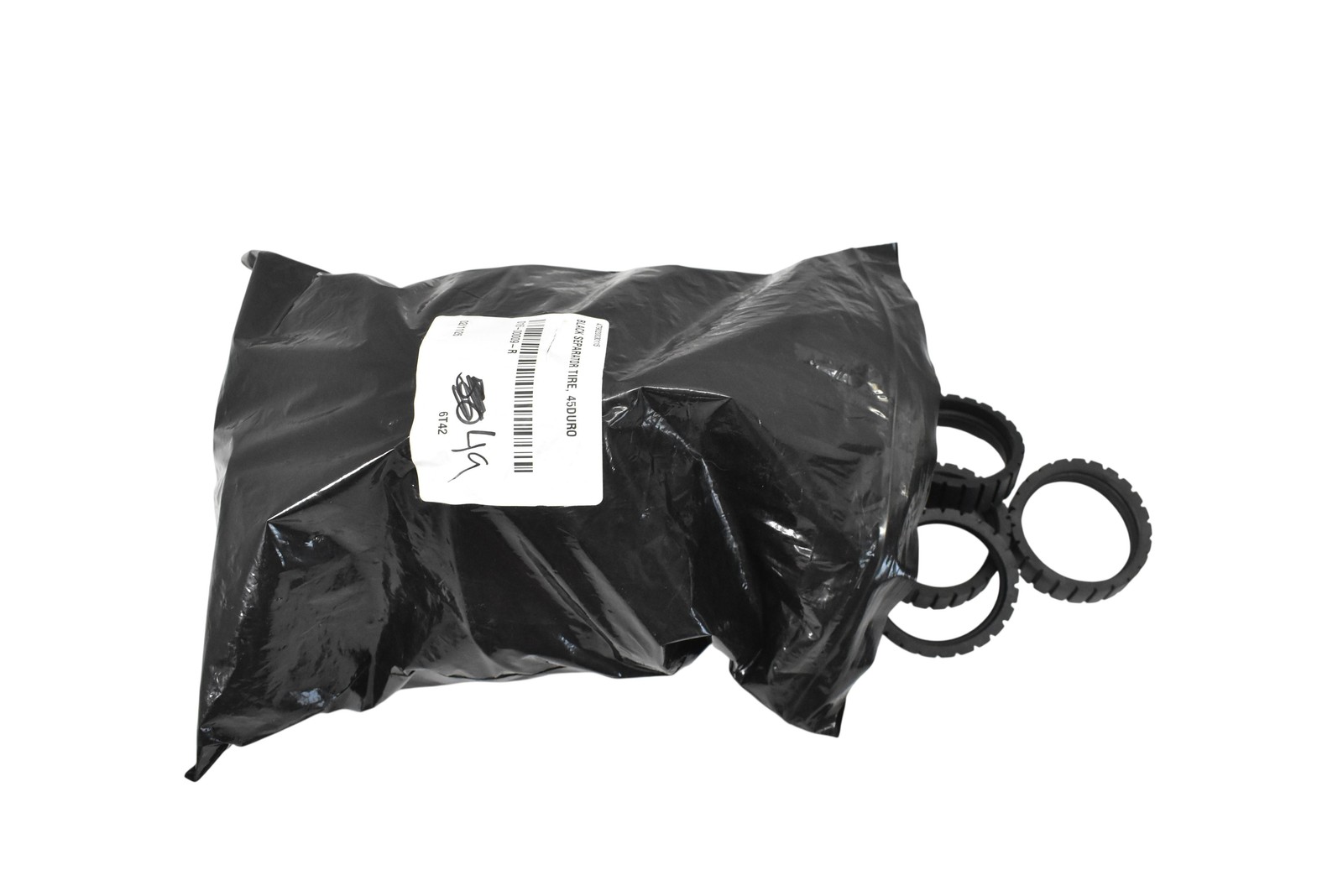 Lot of 49 Black Separator Tire Feeds 45DURO 016-0009-R Rubber Bulk Pack