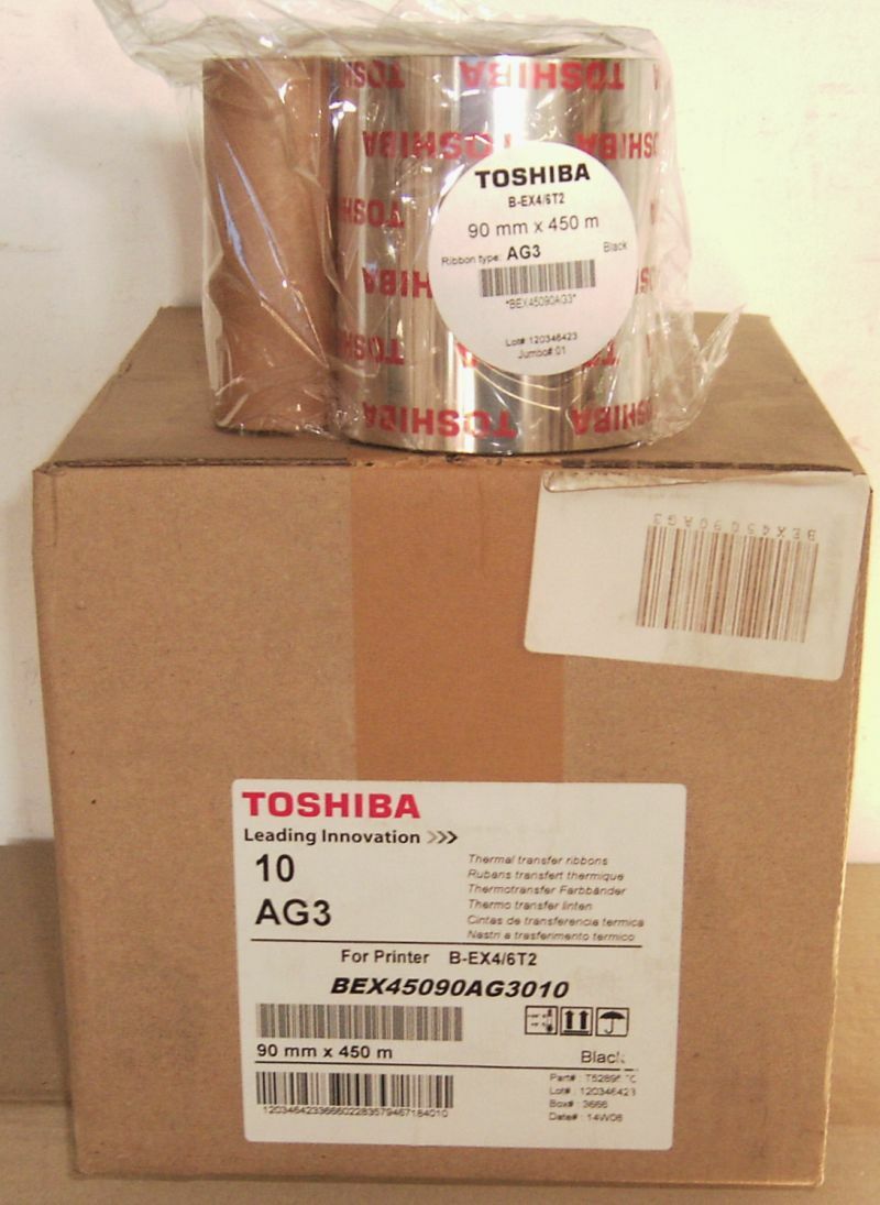 1 x Toshiba AG3 Thermal Transfer Ribbon 90mmx450m for B-EX4 6T2 BEX45090AG3010