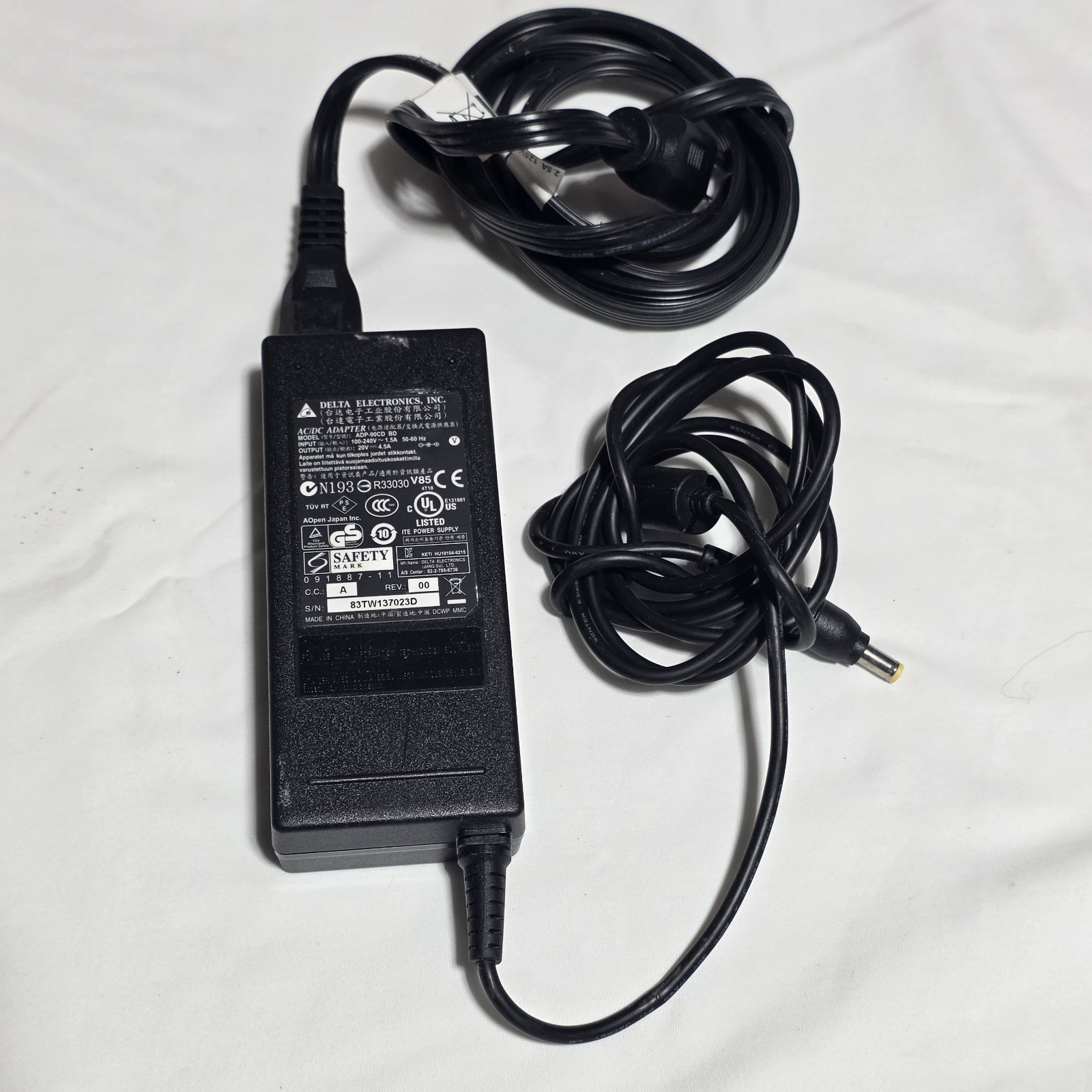 Delta Electronics 90W AC Adapter Charger ADP-90CD 20V 4.5A Tested Power Supply 