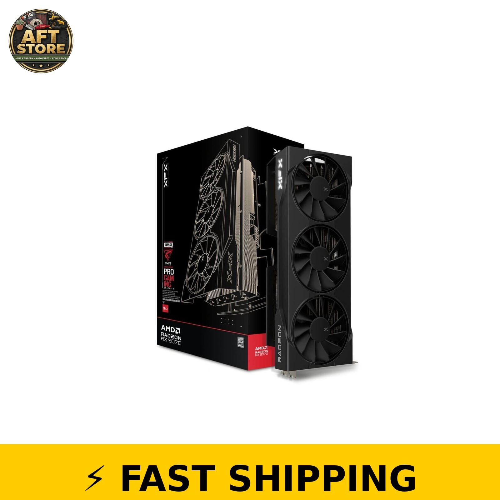 XFX Swift AMD Radeon RX 9070 OC 16GB GDDR6 Triple Fan Graphics Card