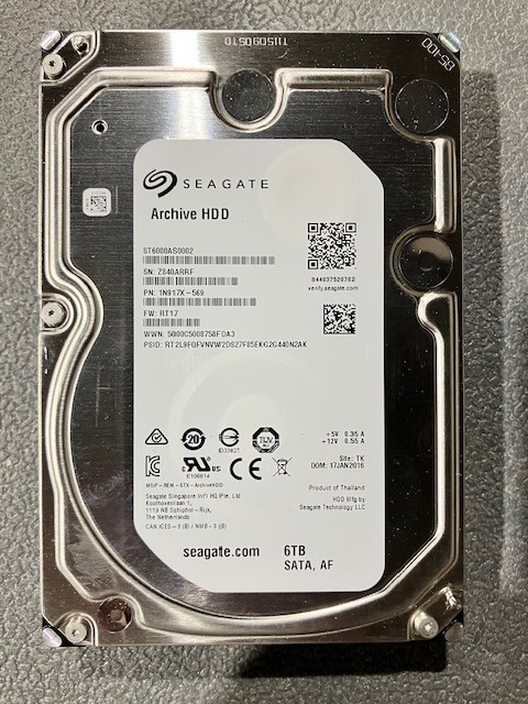 Seagate Archive 6TB 3.5" SMR HDD 128MB Cache 5900 RPM ST6000AS0002  100% Health