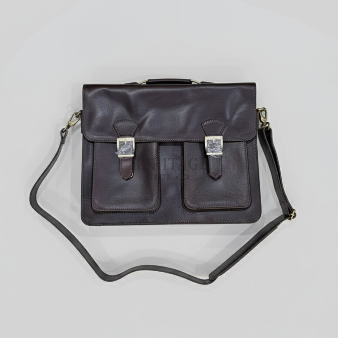Handmade Leather Laptop Bag Men Briefcase Vintage Messenger Satchel Shoulder Bag