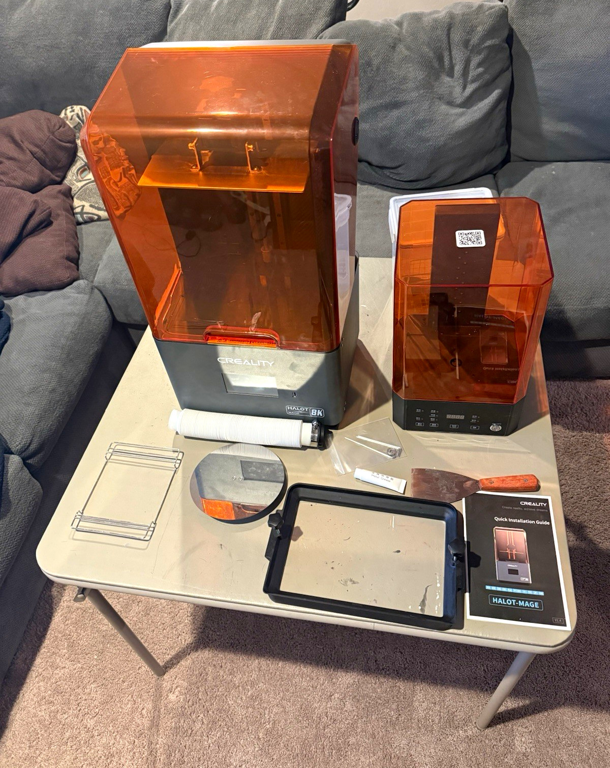 Creality HALOT-MAGE 8k Resin 3D Printer Bundle w/ UW-01 Wash & Cure Station