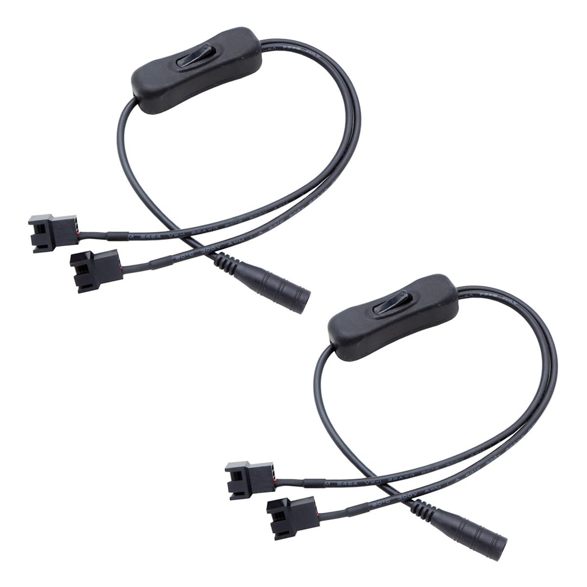 ThtRht 2 Pack DC Plug to PWM Fan Power Cable with ON OFF Switch 5.5mm x...