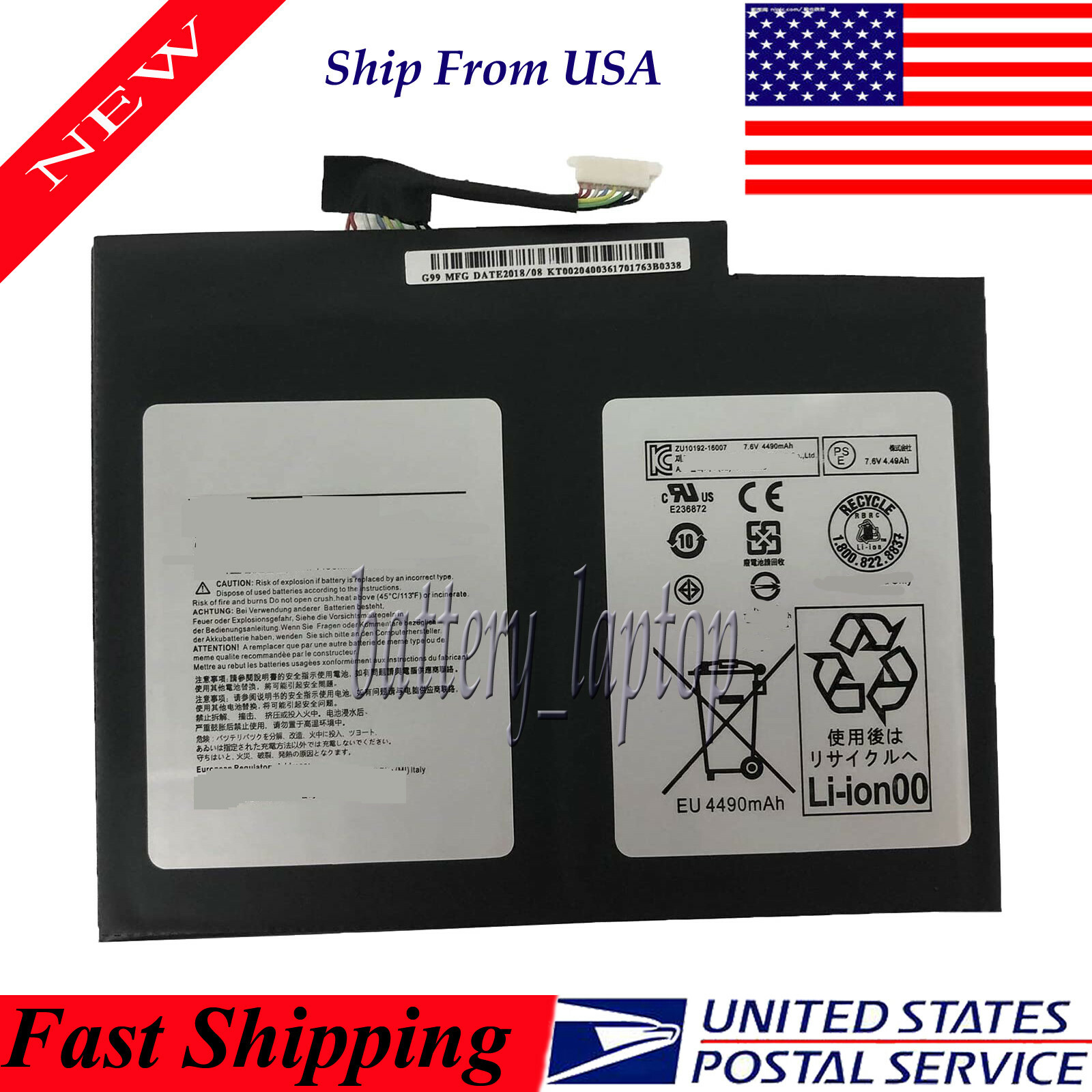 New AP16B4J battery for Acer Aspire Switch Alpha 12 SA5-271 SA5-271P 4490mAh