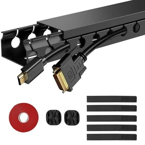 Cable Raceway 31in Wire Covers Under Desk Cable Management 2-Pack