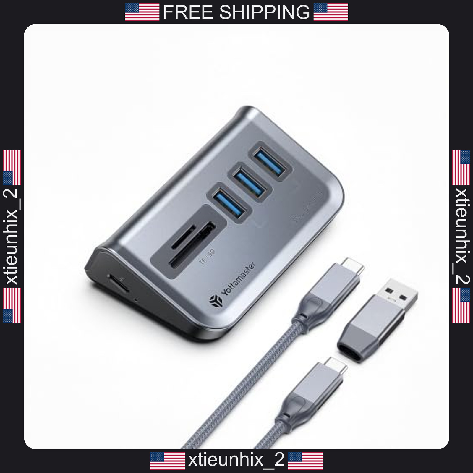 USB 3.0 Hub with SD & Micro SD Card Reader for PC and Laptop