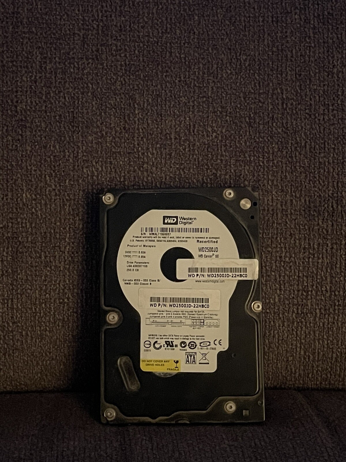 Recertified Western Digital Caviar SE 250GB WD2500JD - 22HBC0
